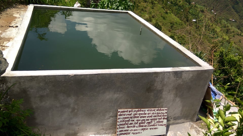 जुनारको पकेट क्षेत्रमा सिंचाई पोखरी